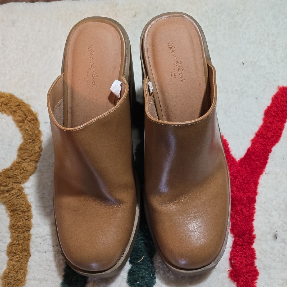 Universal Thread Tan Leather Clogs - image 1